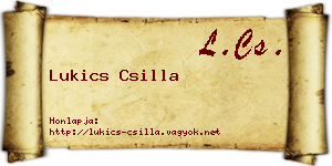 Lukics Csilla névjegykártya